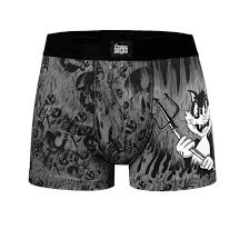 Boxer American Socks Evil Cat